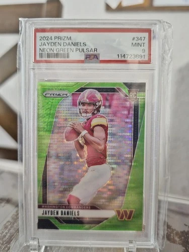 2024 Panini Prizm - Rookies Jayden Daniels #347 Neon Green Pulsar Prizm (RC)