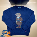POLO RALPH LAUREN Gentleman Polo Bear Sweater Navy Men's Medium Cotton Knit Auc  — photo 4
