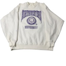 Vintage 90s Northwestern University Crewneck Sweatshirt Galt Sand Sz L USA Made