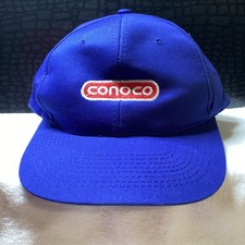 Vintage Original Blue CONOCO Embroidered Logo SnapBack Hat