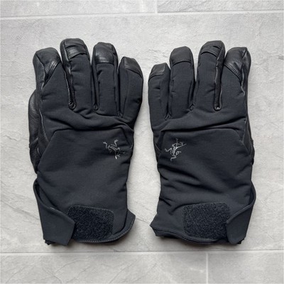 Arc'teryx GORE-TEX Leather Winter Wrist Gloves Black Solid Logo XL/TG