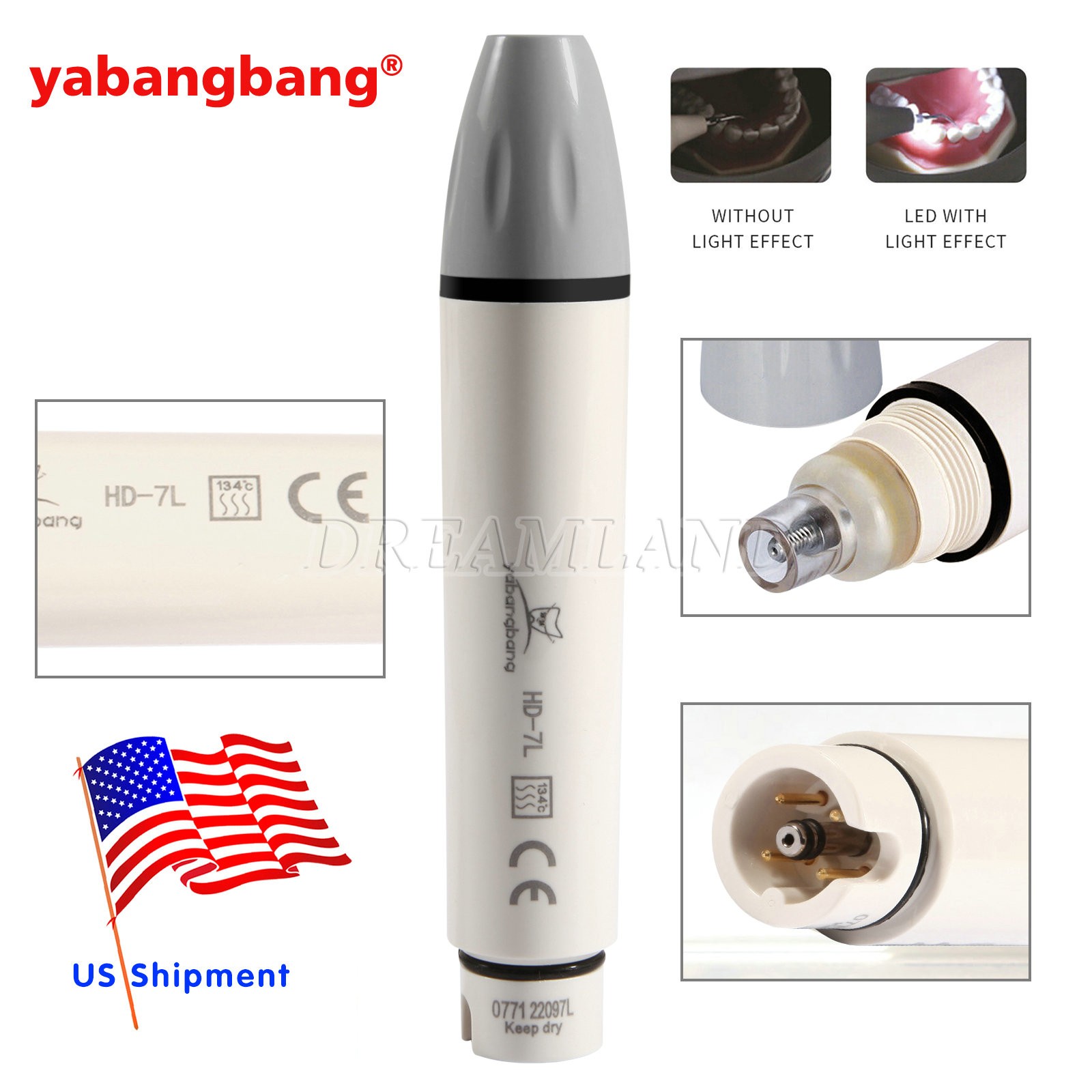 Dental Ultrasonic Piezo Scaler Handpiece LED Fit For WOODPECKER/EMS/SATELEC/DTE