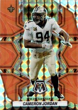 2022 Panini Mosaic Cameron Jordan #142 Reactive Orange Mosaic New Orleans Saints