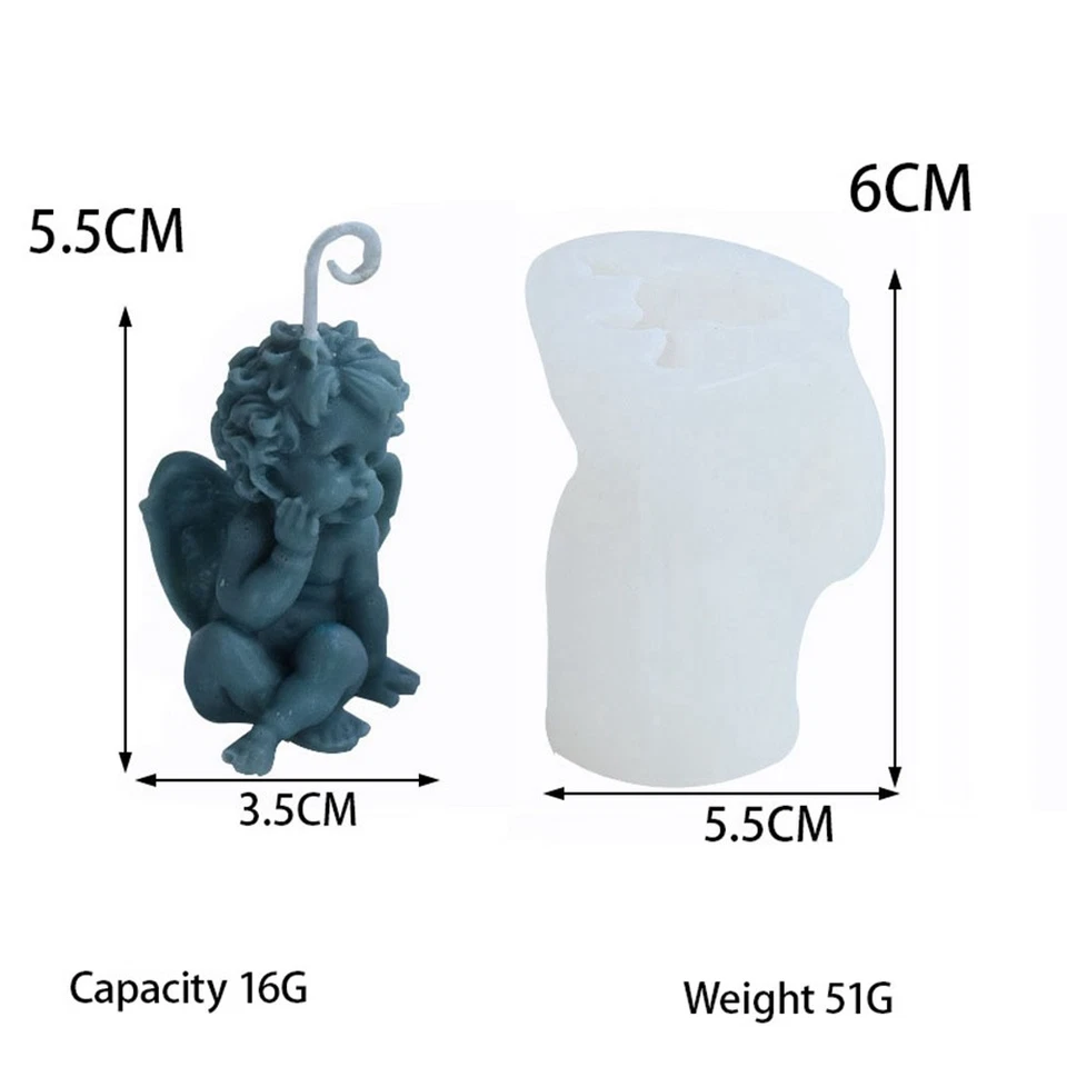 Candle Mold Cute Handmade Angels, Holiday Party Favors J4T52803 - Image 3 of 4