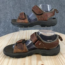 Rockport Sandals Mens 8 M Rocklake Slip On Brown Leather Comfort Low Top K52529