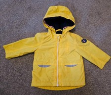 Yellow Lined Faux Fur Wind Breaker Jacket Coat Waterproof Boys Age 6-9 Months