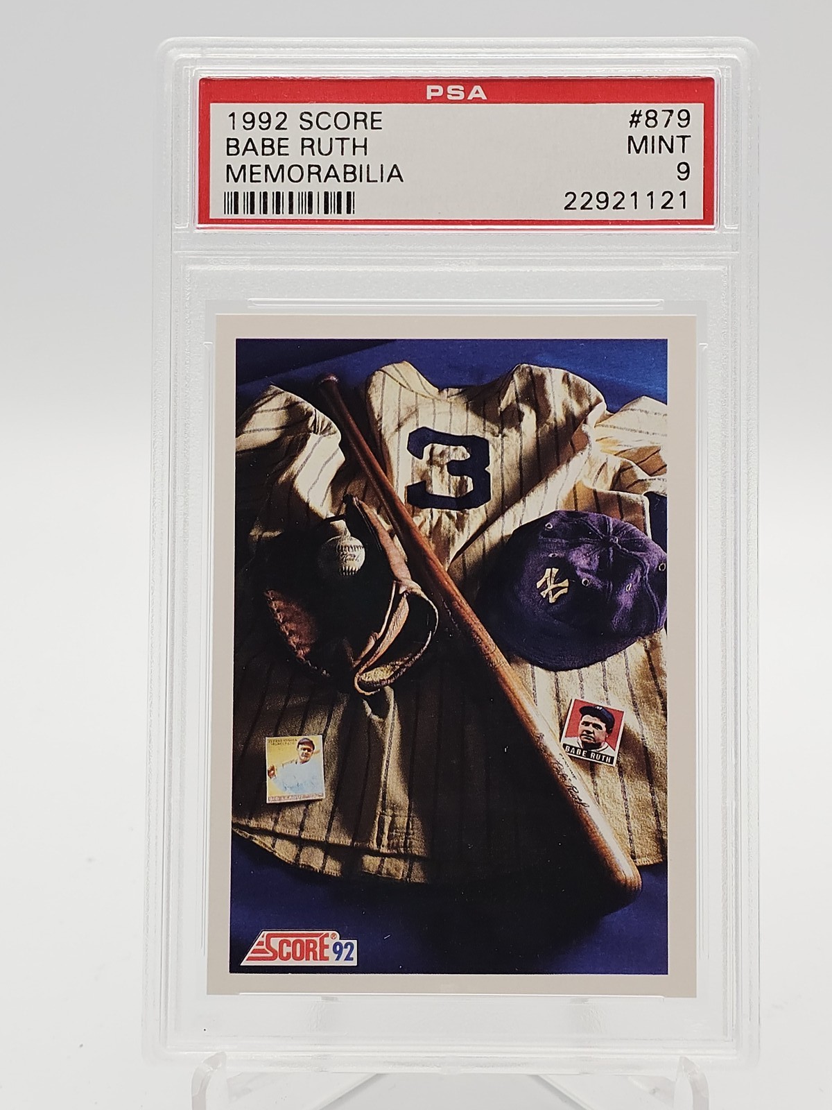 BABE RUTH 1992 SCORE MEMORABILIA #879 YANKEES MINT PSA 9 Q5677