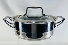 CHEFS Never-Burn 3.5 QT 18/8 Stainless Steel Pot w/Glass/Silver Lid