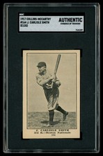 1917 Collins-McCarthy E135 #164 J Carlisle Smith Boston Braves SGC Auth. TRIMMED