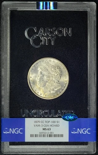 1879-CC GSA  NGC  MS63  CAC  *  VAM-3 Capped Die  *  Box & COA  *  #6693212-001