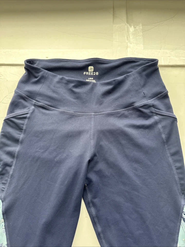 Free2B Mujer Leggings Pantalones Yoga Azul Marino Talla-L #2190 Foto 2 de 4