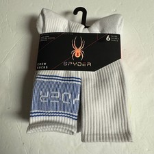 Spyder Men's Crew Socks Size 6-12, 6 Pairs