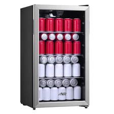 115-Can Beverage Fridge & Cooler with Stainless Steel Finish