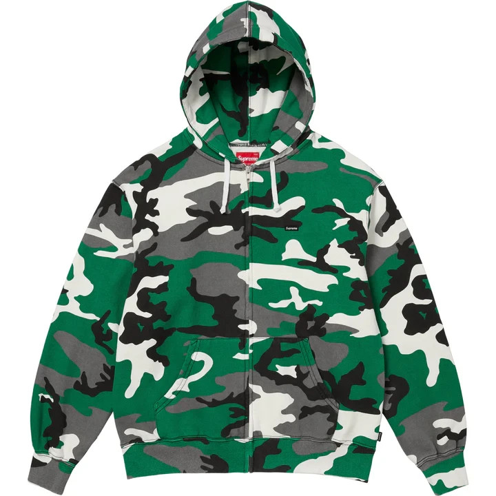 Supreme Small Box Zip Up Hooded Sweatshirt Green Camo | eBay