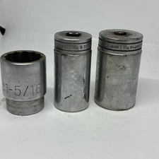 Lot of 3 Snap-on 1-7/16" Socket Deep Well 1/2" Dr. 1 3/16   proto 1 5/16 3/4 Dr 