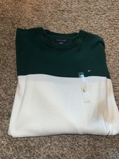 Tommy Hilfiger Sweater Mens L Crewneck Flag Logo Long Sleeve Knit