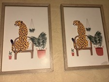Pair Of Cheetah Boho Wall Decor