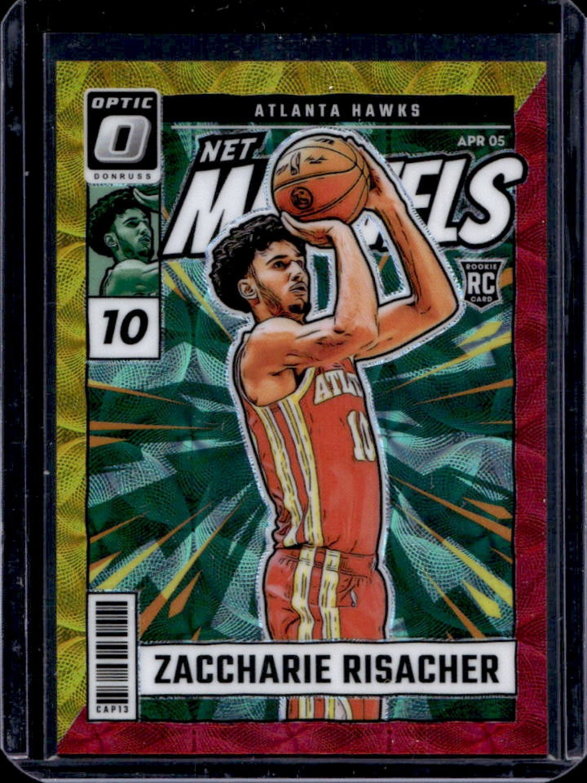 2024-25 Optic Zaccharie Risacher Net Marvels RC Red & Gold International #/99