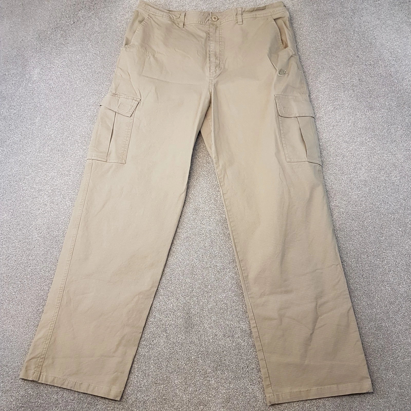 Nike Mens Tracksuit Bottoms 36x30 Beige Cargo Pants Utility Ripstop Trousers W36