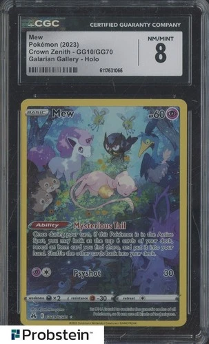 2023 Pokemon Crown Zenith Galarian Gallery GG10/GG70 Mew Holo CGC 8 NM-MINT
