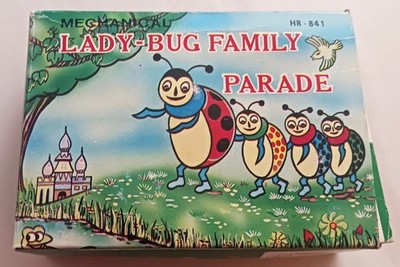 Lady Bug Family Parade Wind Up Tin Toy Made In Korea