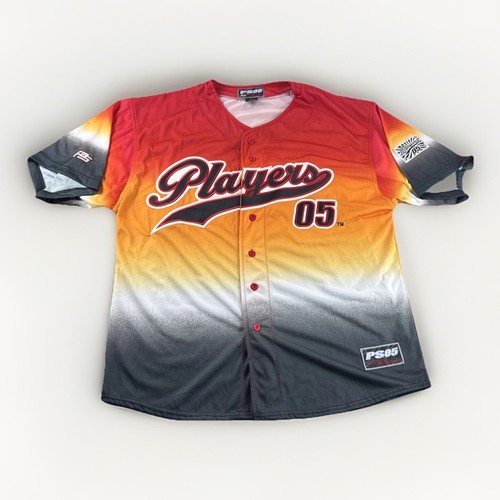 Players Jersey Mens XL PS05 Button Up Y2K Baseball Baggy Hip Hop Skater Vintage - Image 1