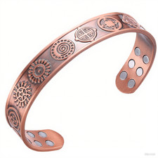 Pure Copper Healing Therapy Arthritis Pain Relief Cuff Bracelet Bangle 12 Magnet