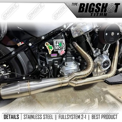 Custom Exhaust pipes  System Fits 2-1 For 2000-2016 Harley Dyna Street Bob Twin