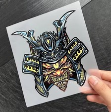 Samurai Katana Kabuto Oni Death Mask Japanese Ghost Demon Vinyl Decal Sticker