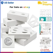 300 Pcs Cardboard Coin Holders Assorted Sizes for Collection Storage Supplies