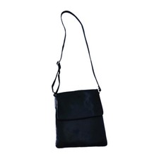 Classic Black Italian Vera Pelle Crossbody Bag . Pre-owned.