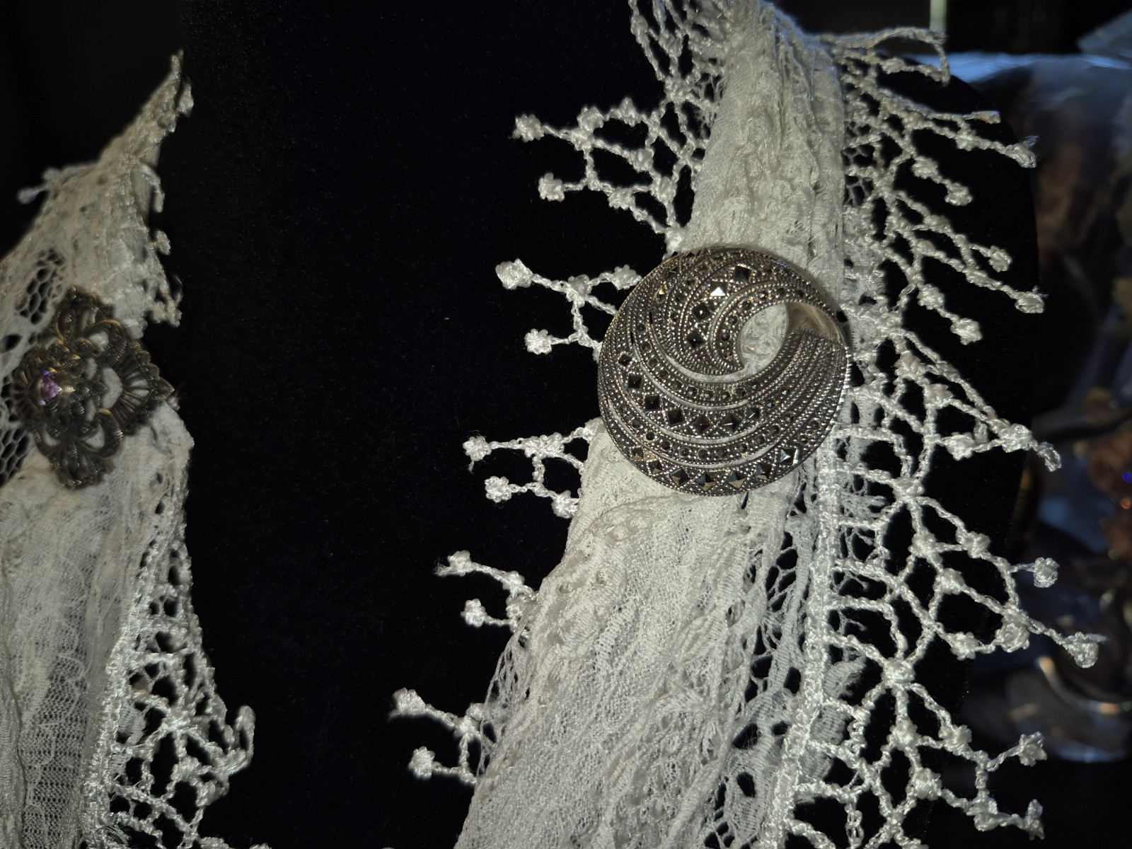 2 Antique Signed A925 Solid Sterling Silver & Gem… - image 13