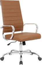 Home Office Chair High Ba Executive Chair Ribbed Leather