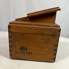 Stafford Wooden Shoe Shine Box Care Kit w/ Brushes, Polish Tins  Shoe Trees