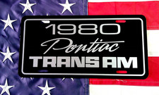 New 1980 Pontiac Trans Am License Plate Tag 80 Firebird Ta Black Silver