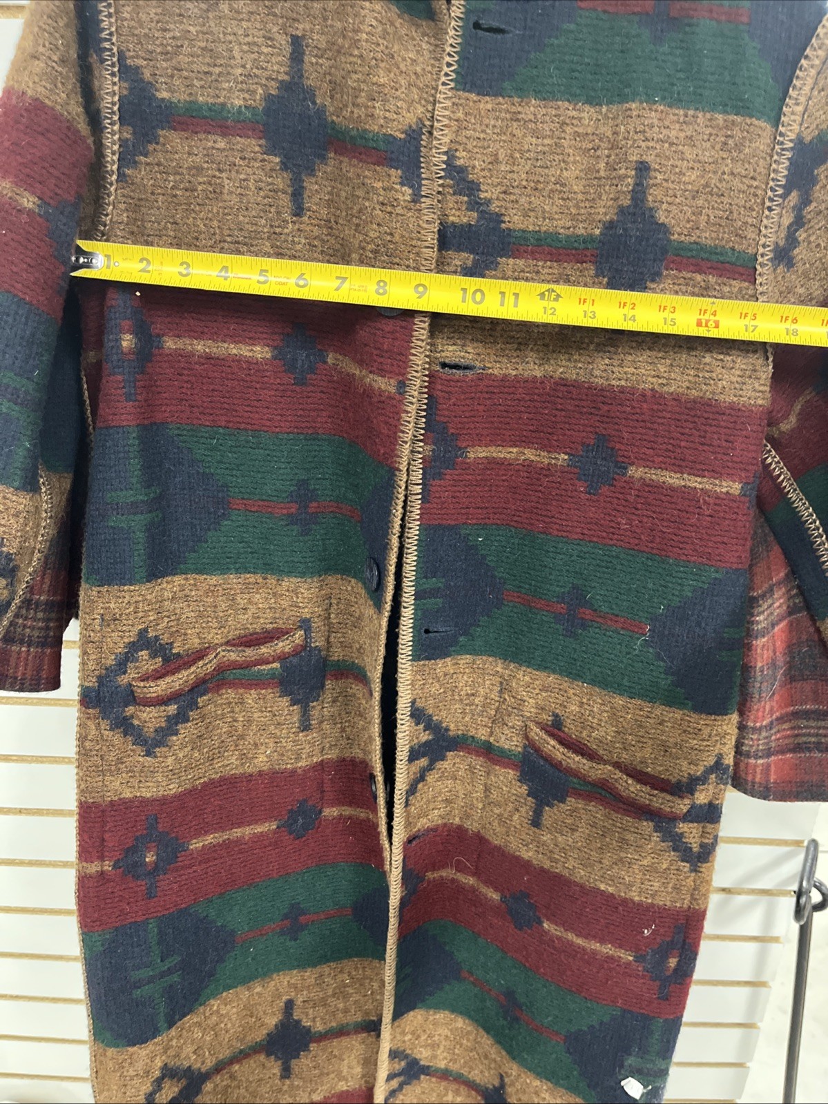 Vtg REVERSIBLE Woolrich Southwest Jacket Women Small Wool Blanket Trench Coat US image 8