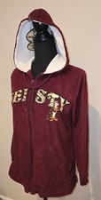 Vtg Disney Store Tigger Zip Front Hoodie Sz S 4/6 Maroon Fleece 68 Embroidery