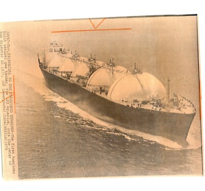 1st American Built NATURAL GAS TANKER LNG ''Aquarius'' SHIPS 1977 Press LaserPhoto