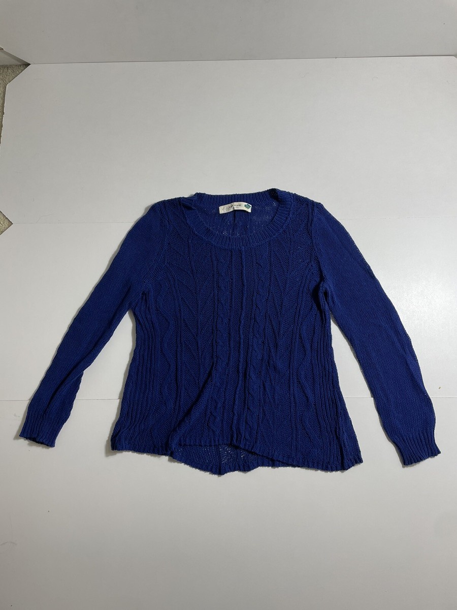 Sparrow Anthropologie Blue Knit Pullover Sweater Sz L UK