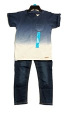 Hudson Kids Boys 2pcShort Sleeve Shirt and Pants Set Ink
