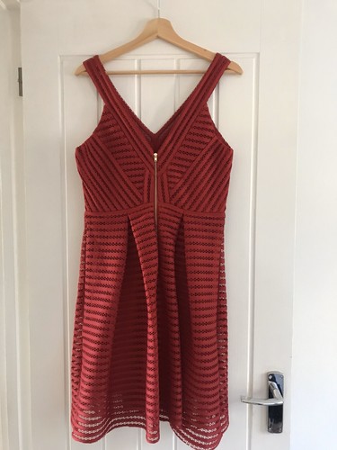BNWT. Wine Lace Stripe Skater Party Wedding Prom Dress, New Look Premium  SIZE 12 | eBay