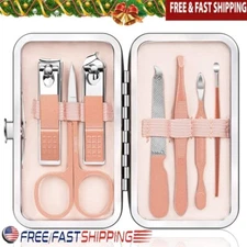 Stainless Steel Nail Clippers Manicure Pedicure Set Travel Kit Grooming Tools US