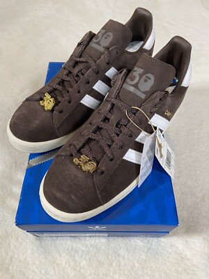 Adidas Men s Size 7 Campus 80s Bape Brown Suede Shoes 
