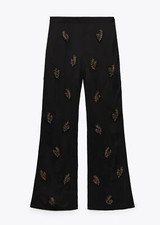 ZARA WOMAN BLACK JEWEL PANTS LIMITED EDITION 7521/242 SZ S NWT
