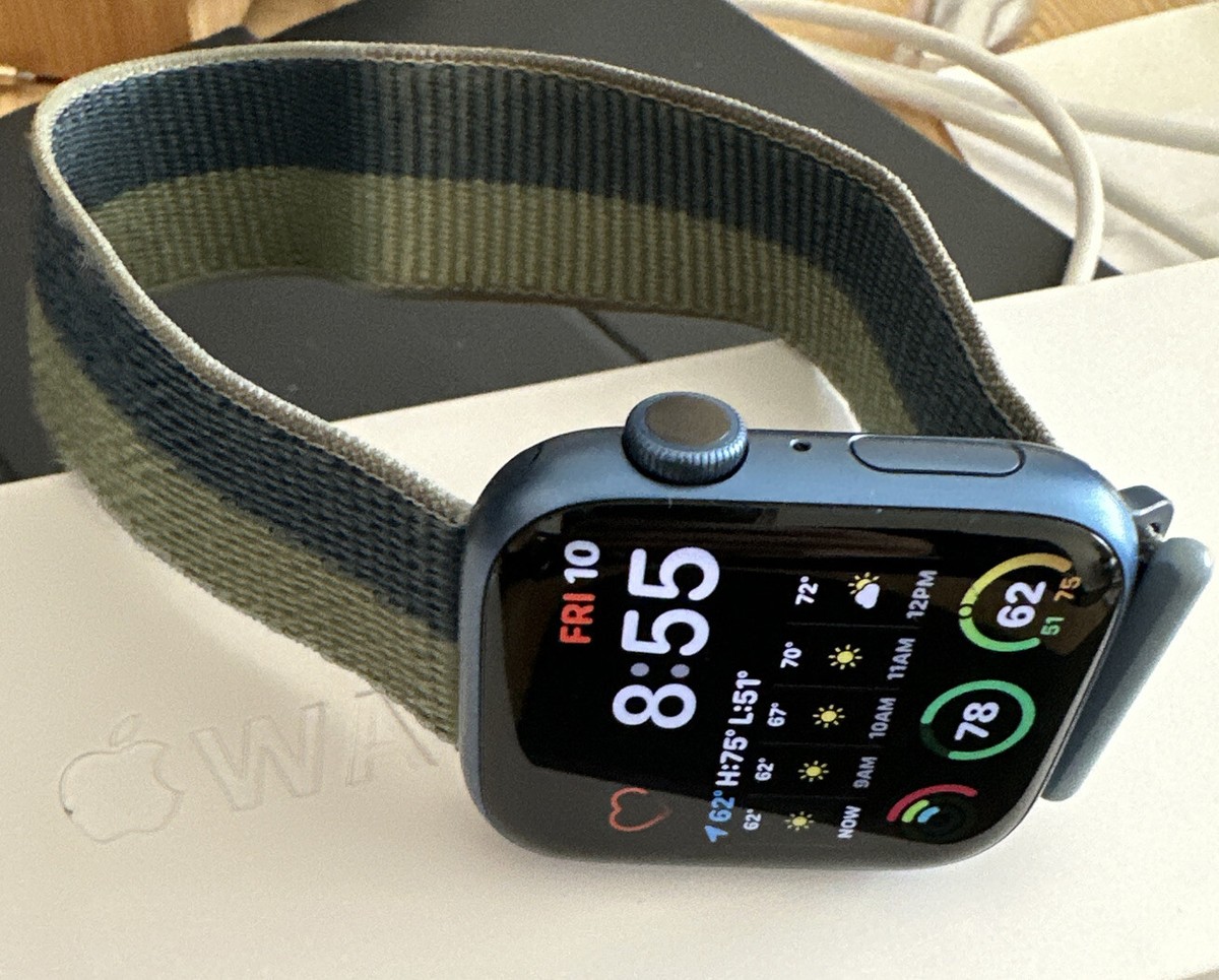 🔥Apple Watch Series 7 45MM Blue Aluminum Case Sport Loop