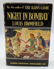 1940 Night in Bombay Louis Bromfield Hardcover Book w/ Dust Jacket First Ed