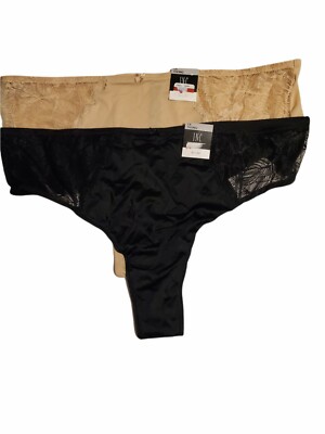 INC International Concept Womens Plus Size 1X Thongs Panties Pack of 2