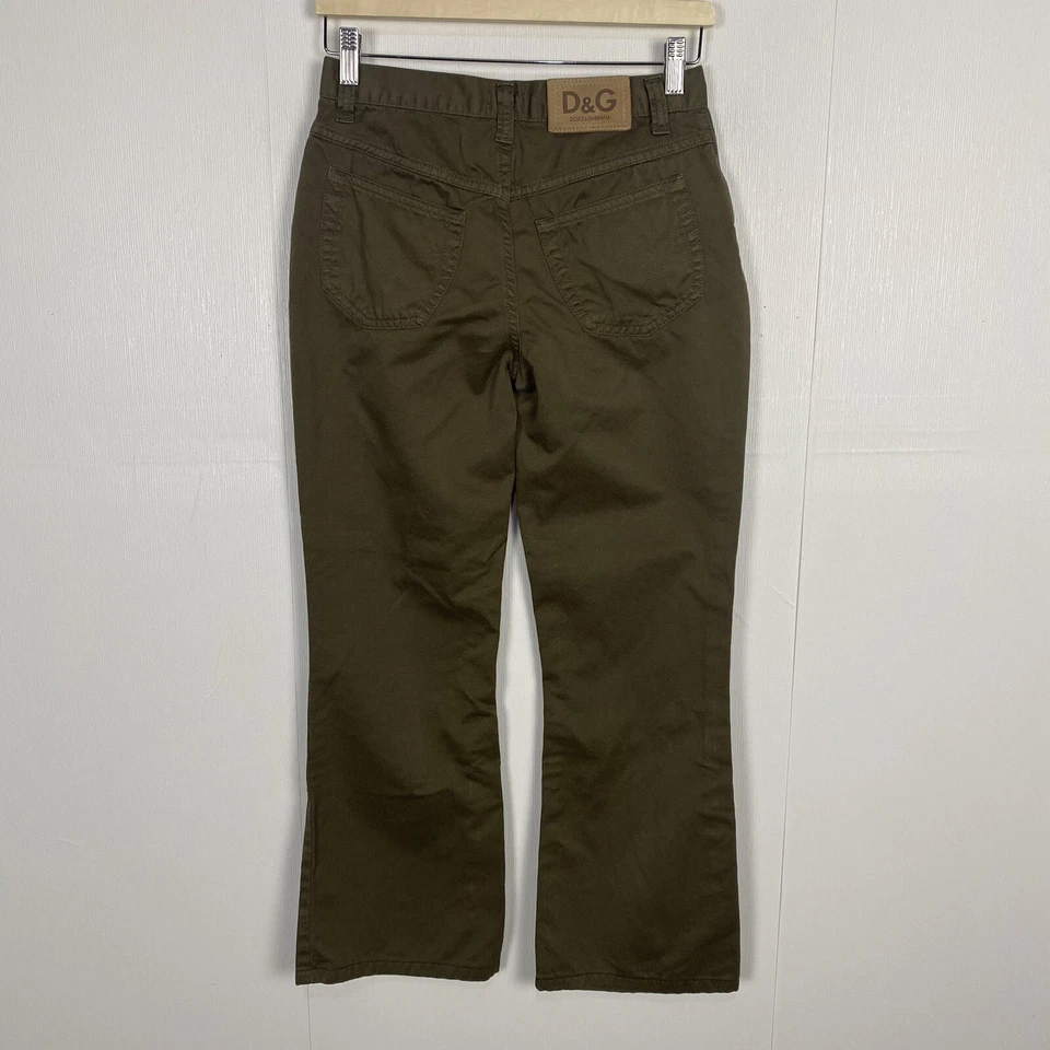 Dolce & Gabbana Women's Greenish Brown Trousers 100% Cotton Pants Size 27/41. - Image 4 of 4