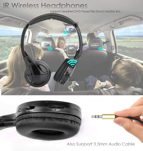 Auriculares estéreo para automóvil inalámbricos infrarrojos IR para reproductor de DVD - Imagen 6 de 11