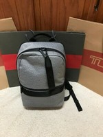 NEW TUMI TAHOW NOTAWAY BACKPACK LIGHT GRAY WITH BLACK LEATHER TRIM